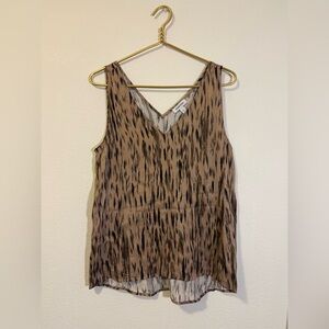 Nordstrom Brown and Black Patterned Tank Top